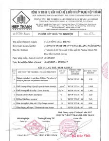 Chứng chỉ vật liệu - Cát