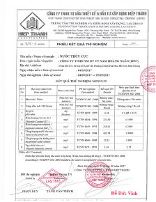 Chứng chỉ vật liệu - Nước